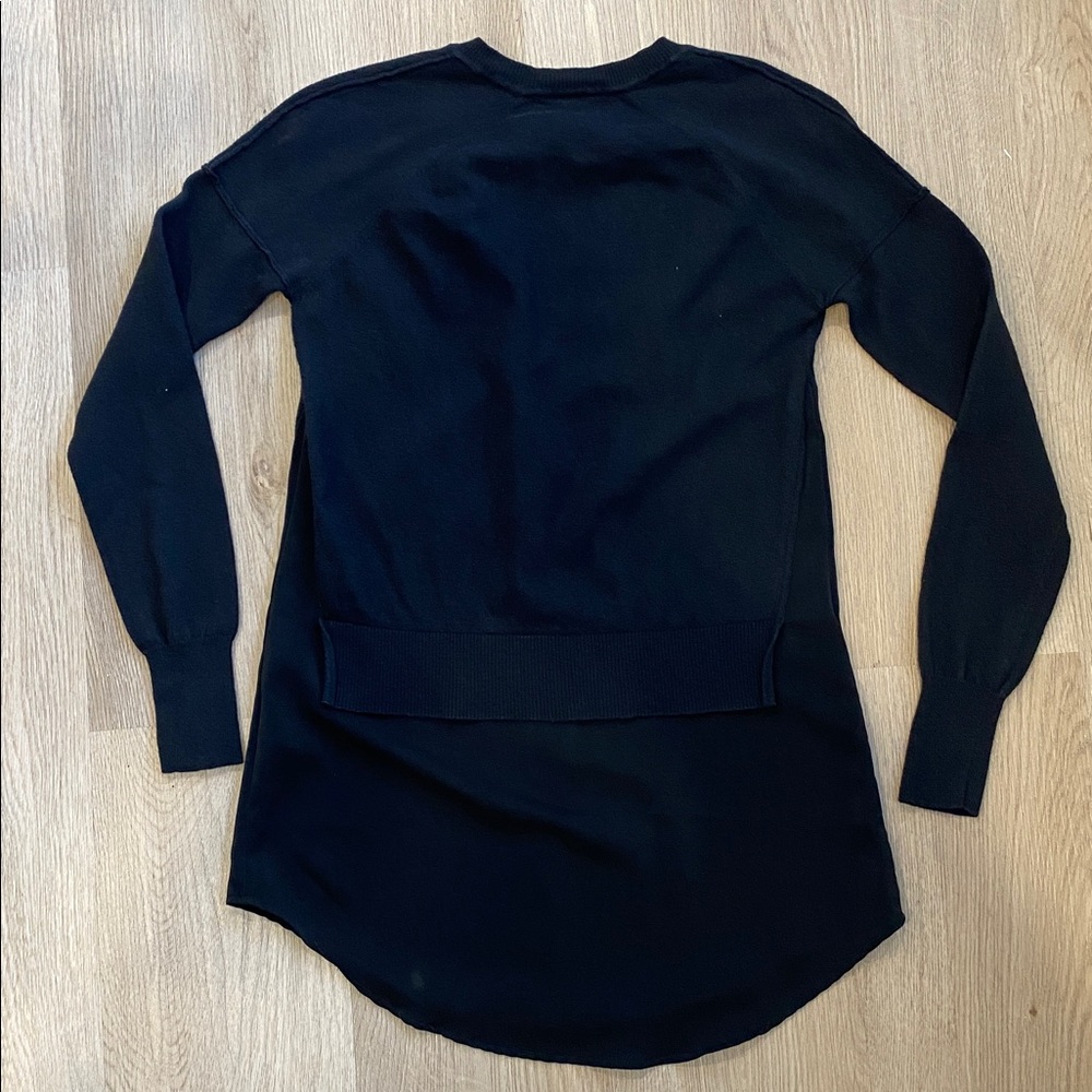 Kaufmanfranco Layered V-Neck Long Sleeve Top Black XS Minimalist Chic - Picture 10 of 14